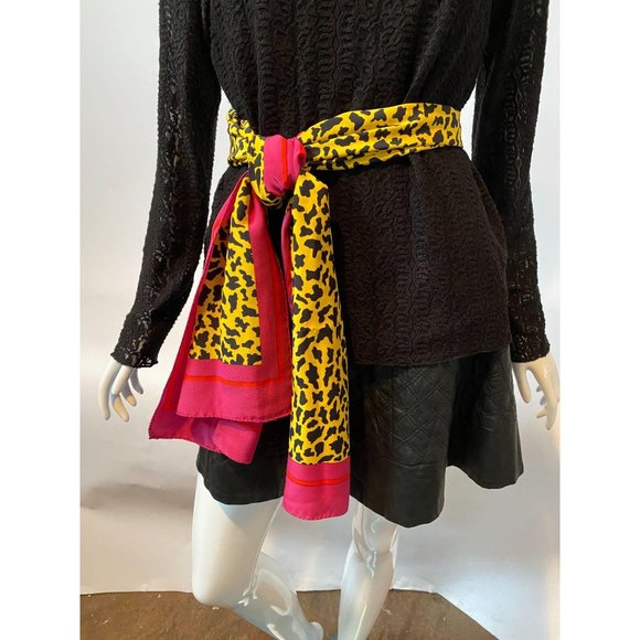 Krizia Leopard Print Vintage Scarf